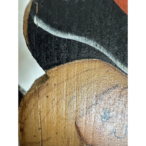 Vintage Halloween Witch Wood Decoration Hand Painted Primitive Country Cottage - Picture 6 of 9